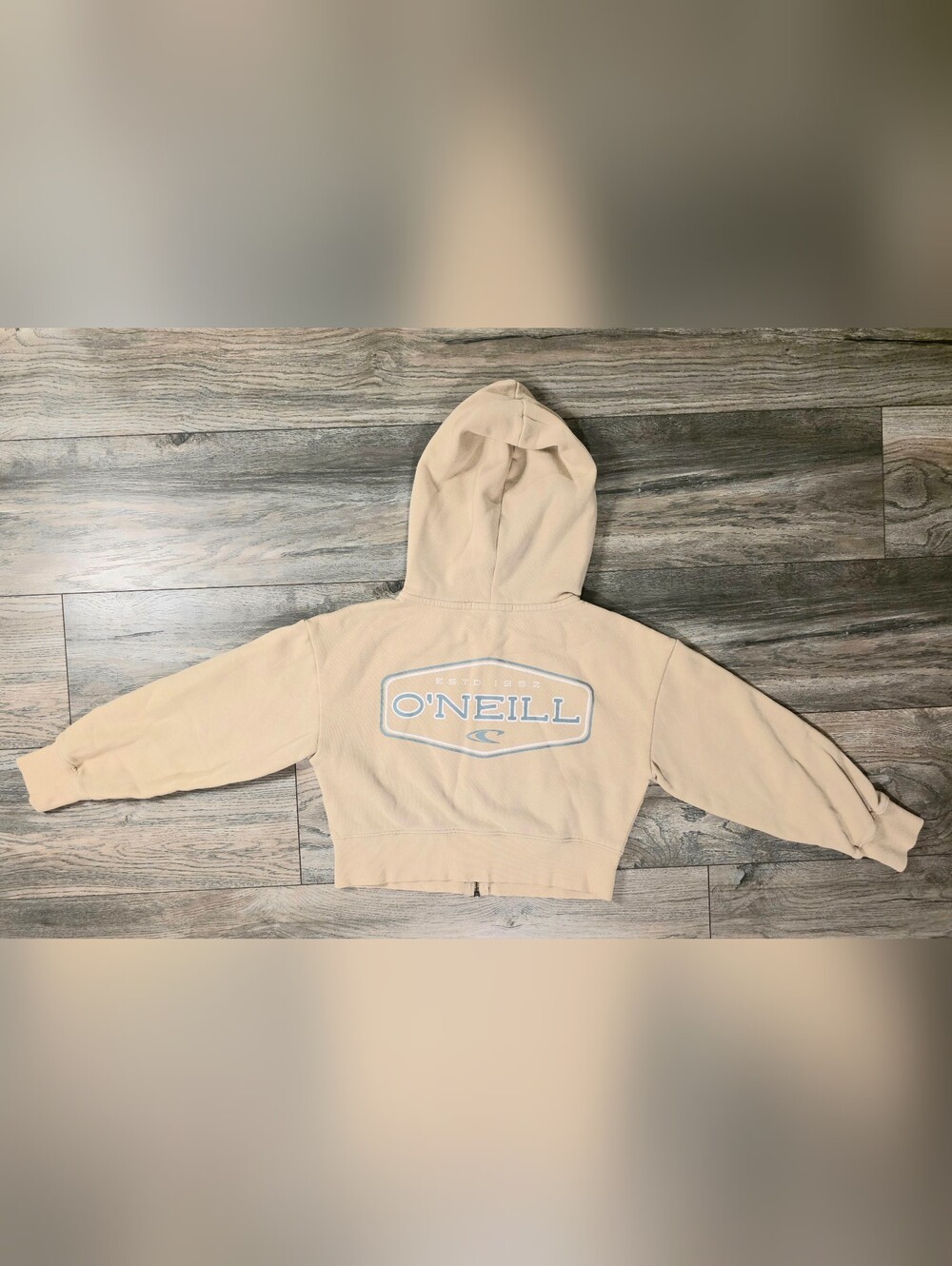 O'Neill Kids Beige Cropped Hoodie with Back Logo